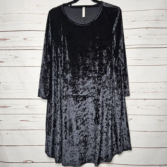 black velvet swing dress Kaiya Velvet Swing Dress